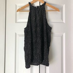 designer tank top ruffled collar